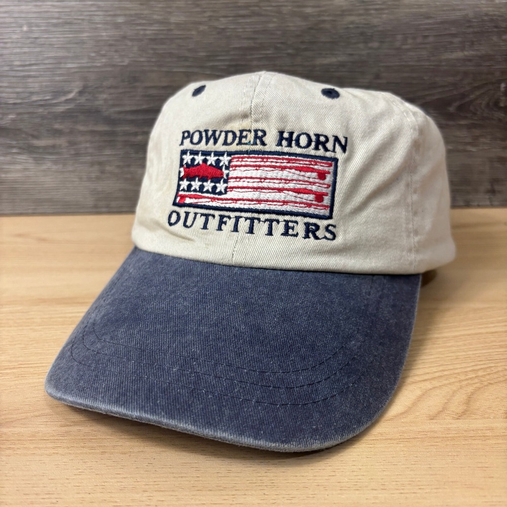 Powder Horn Outfitters Hat Cap Strap Back Beige Adjustable